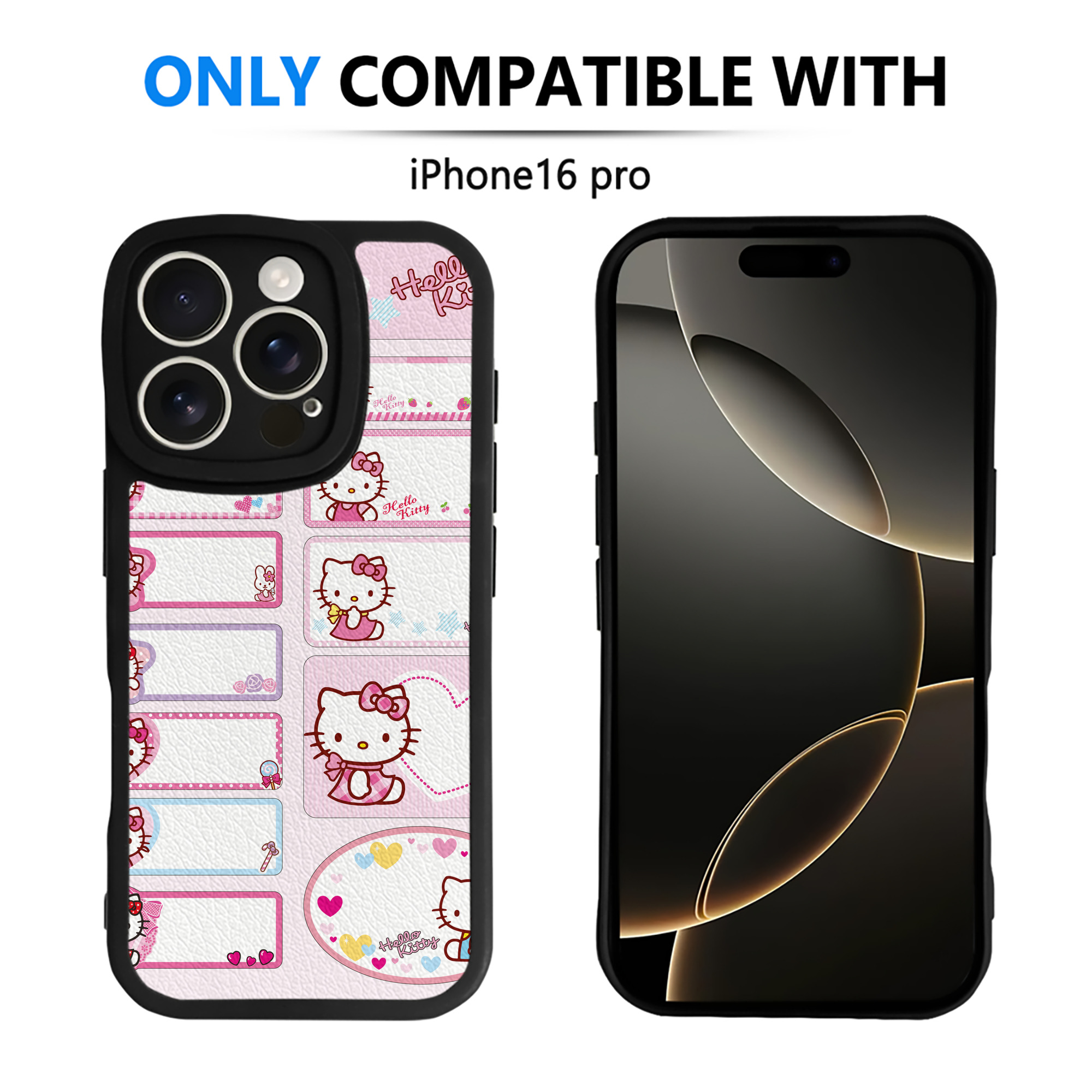 （画像用） Hello Kitty ハローキティ 【iPhone 16シリーズ対応】シリコンスマホケース（レザー調） 材質：シリコン